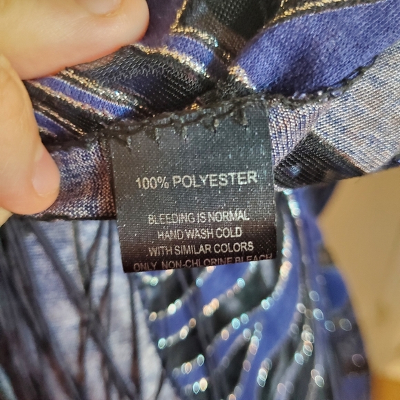 Unbranded Burnout Navy Metallic Silver Shawl Topper Scarf Multi wear Whimsigoth - Picture 11 of 11